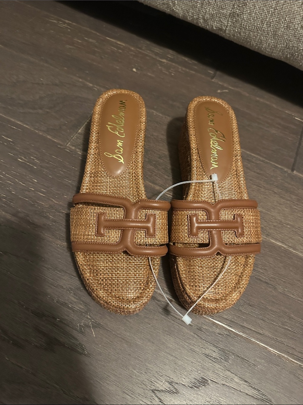 Sam Edelman Tan Woven Slide Mules